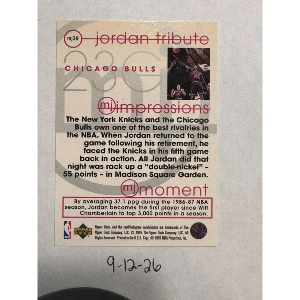 Michael Jordan 1997 Upper Deck MJ #39